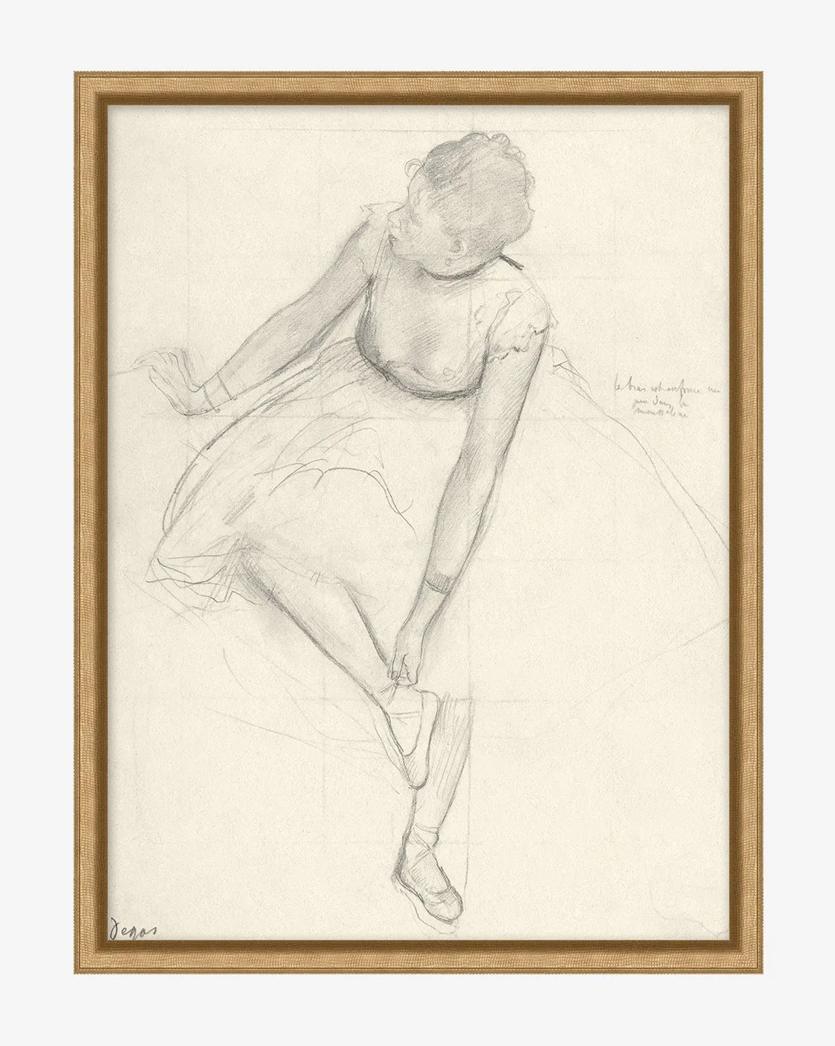 Sketched Dancer Giclee Print - Gold, Wood product