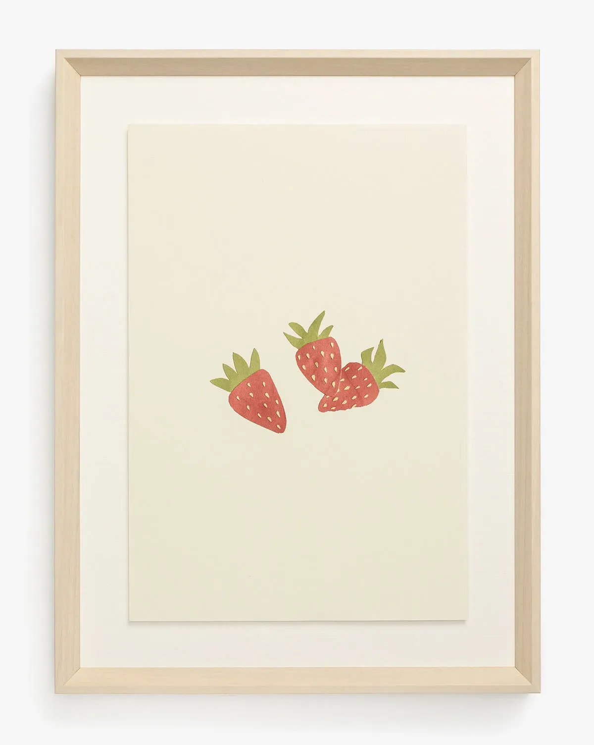 Strawberry Collage Framed Giclee Print - White product