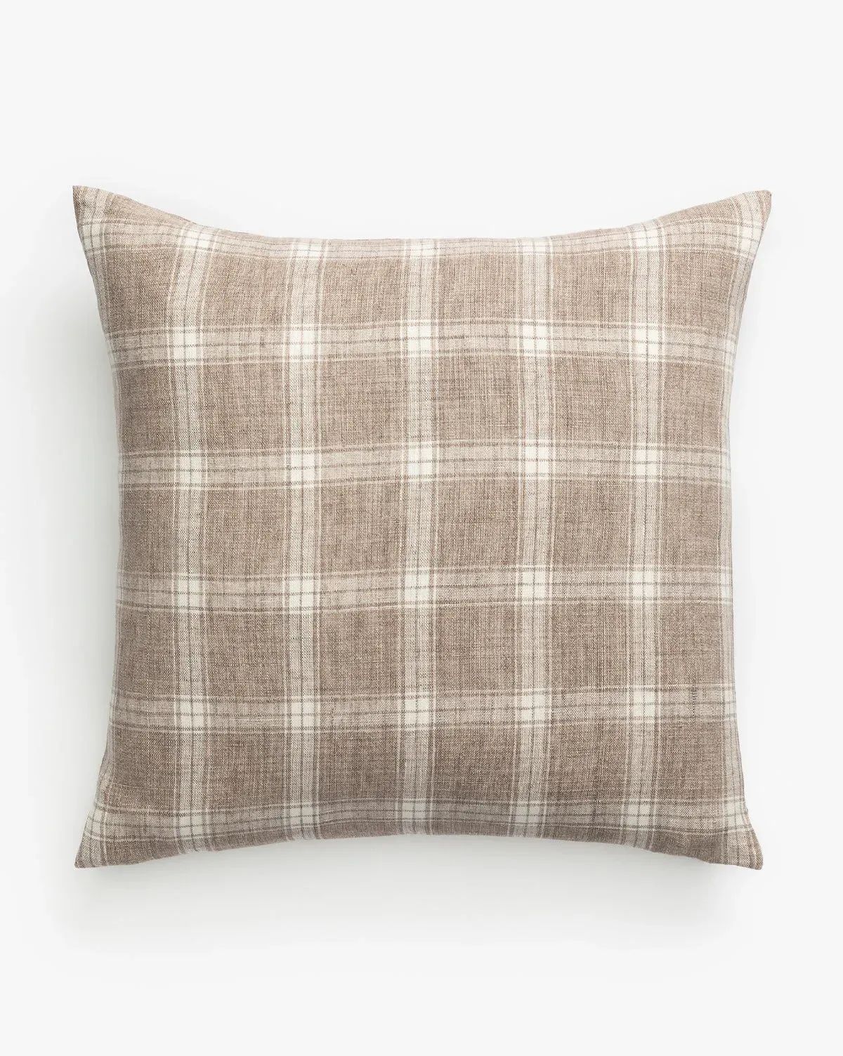 Tannehill Plaid Pillow Cover - Brown, Linen product