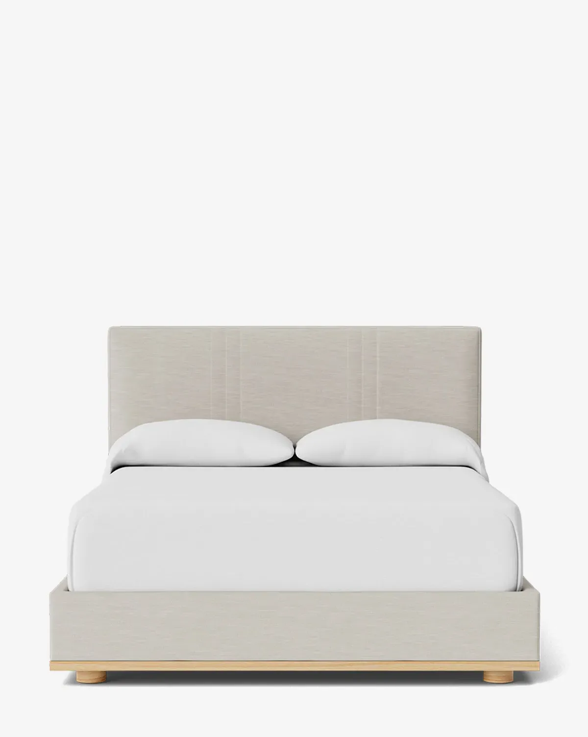 Taylor Pleated Queen Size Bed Frame - White Sands, Fabric product
