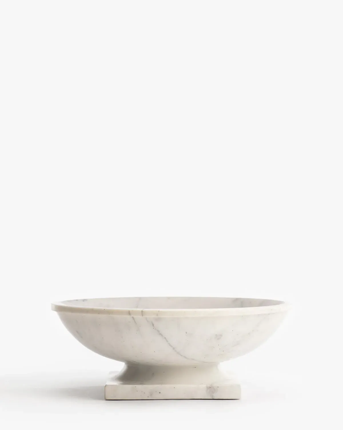 Tayva Shallow Bowl - White, Marble product