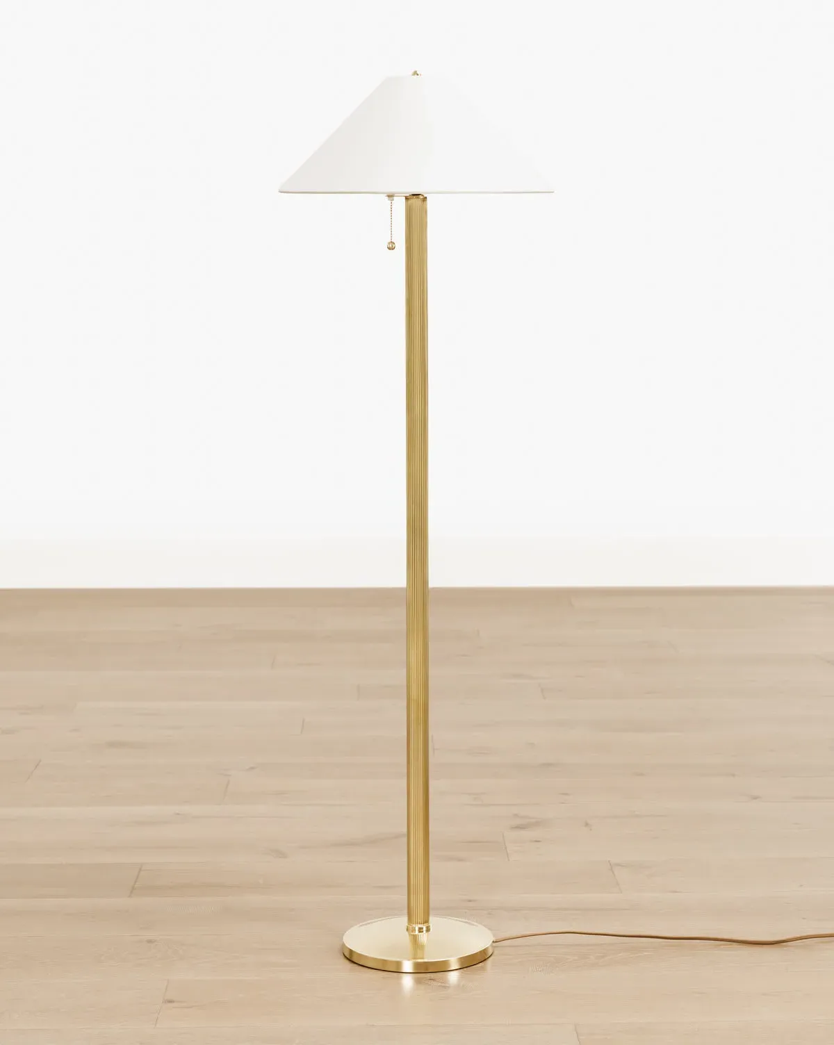 Townes Floor Lamp - Brass, Linen product