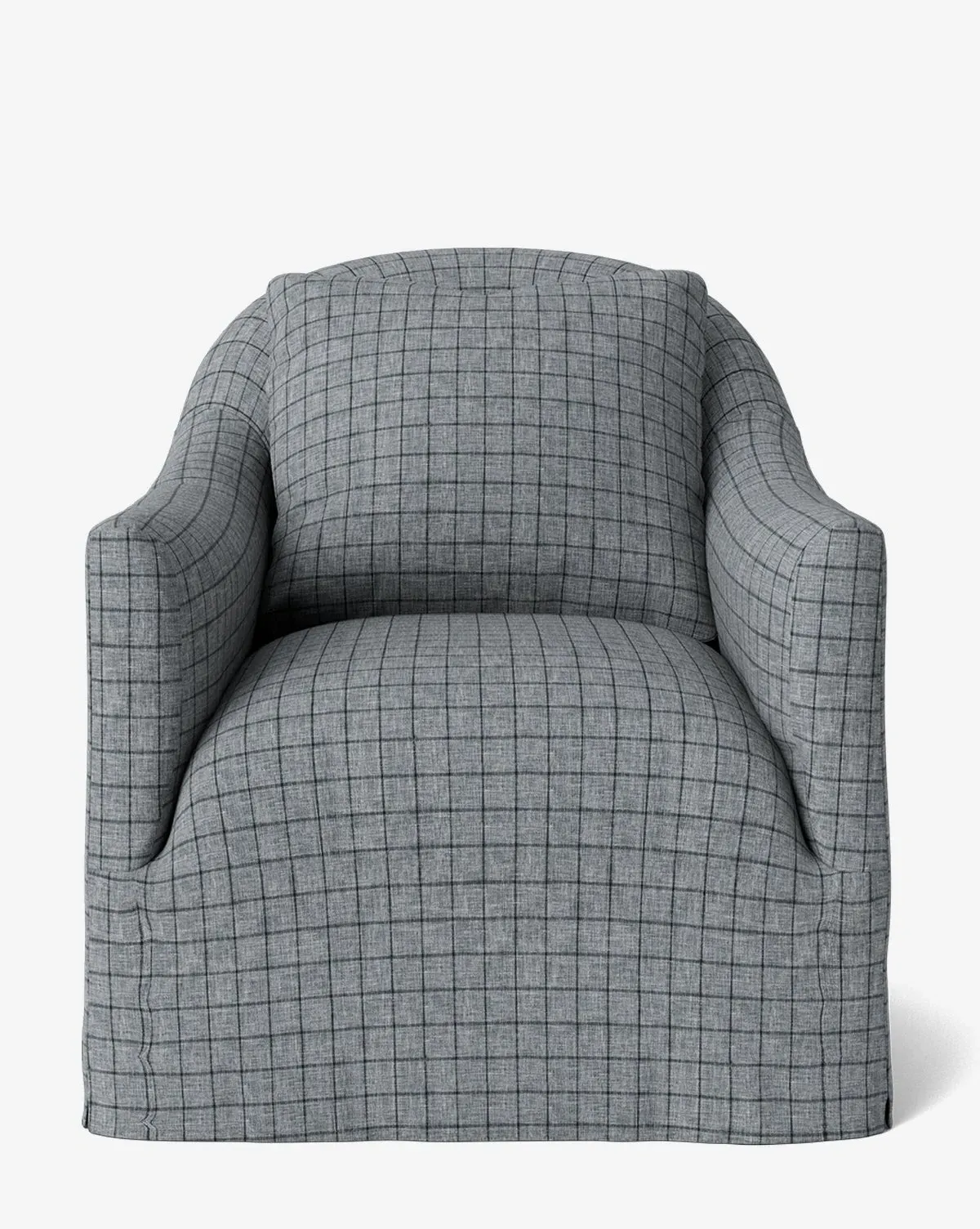 Trudeaux Slipcover Swivel Chair - Ash Windowpane Wovens product