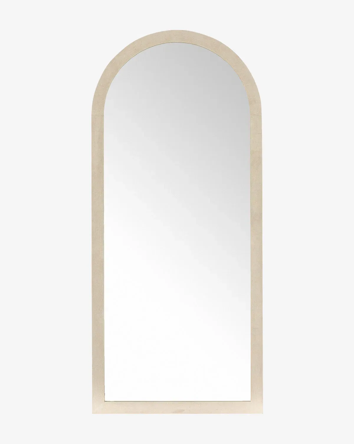 Vallie Arched Floor Mirror - Ivory, Linen product