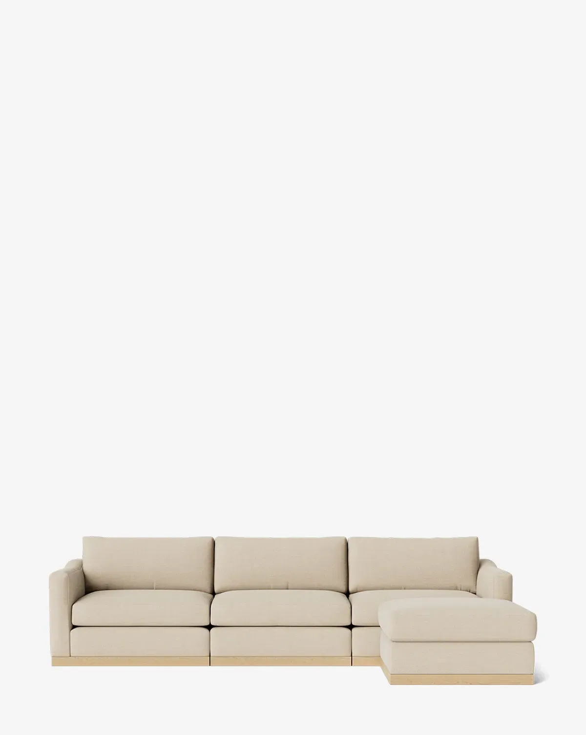 Vernon Left Chaise Modular Sofa with Ottoman - Bisque, Linen product