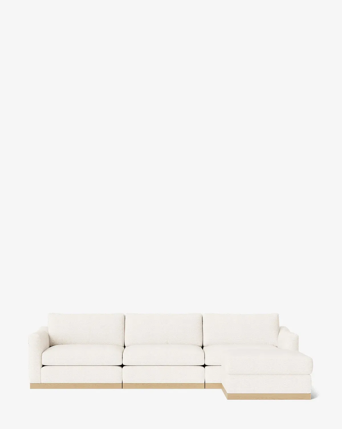 Vernon Left Chaise Modular Sofa with Ottoman - Snow, Crypton product