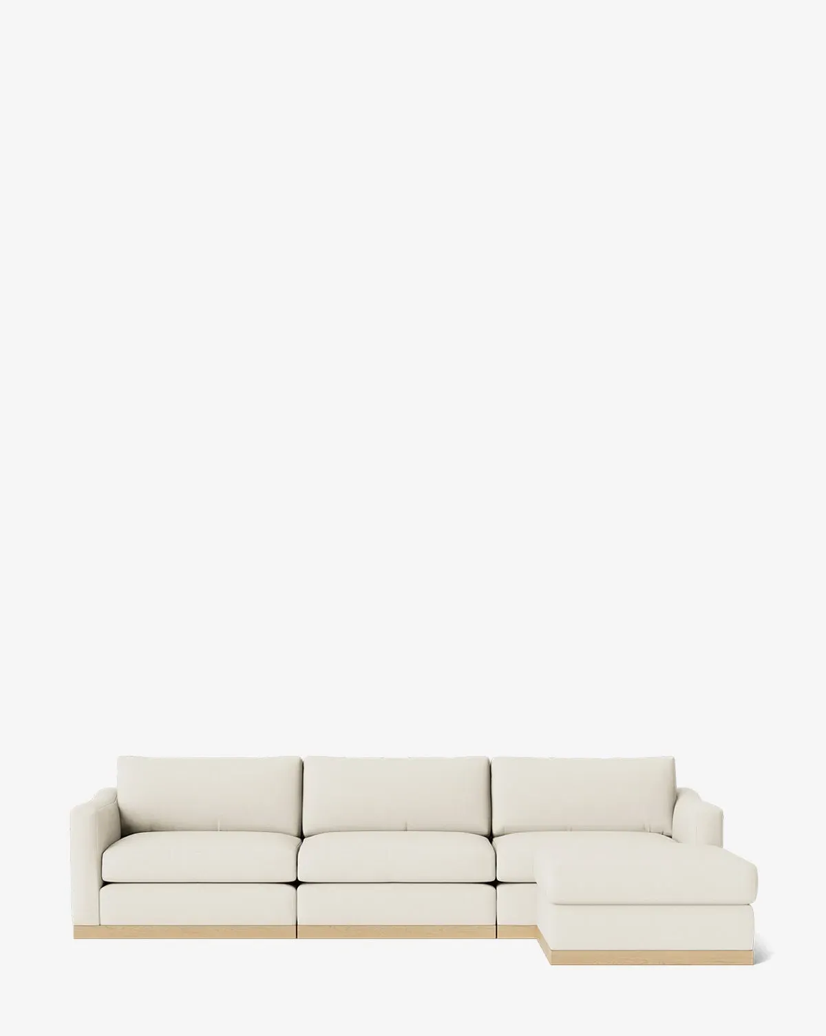 Vernon Modular Sofa with Ottoman Left Chaise - Chantilly Belgian Linen product