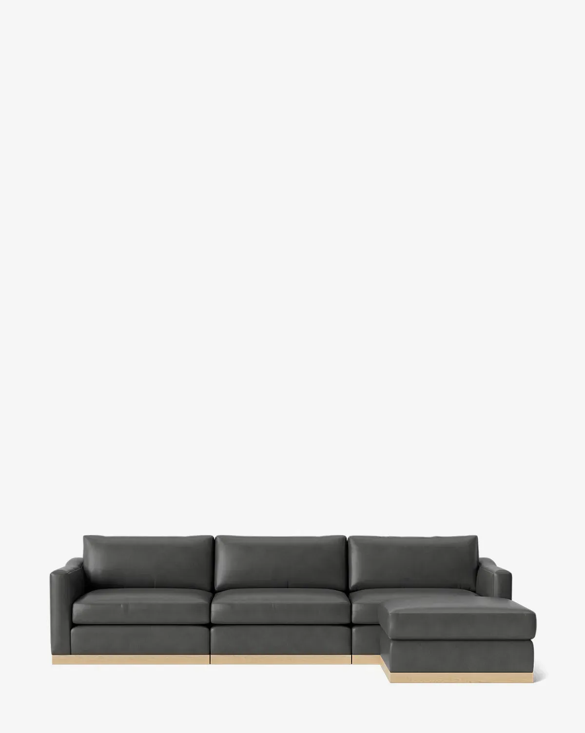 Vernon Modular Sofa with Ottoman Left Chaise - Flint, Leather product