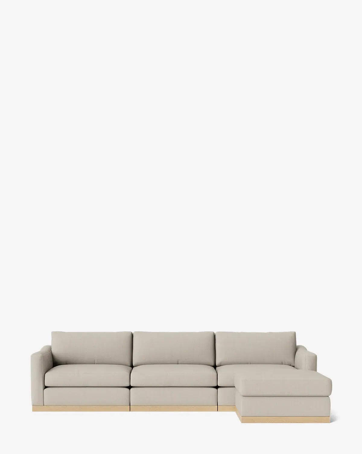 Vernon Modular Sofa with Ottoman Left Chaise - Muslin, Belgian Linen product