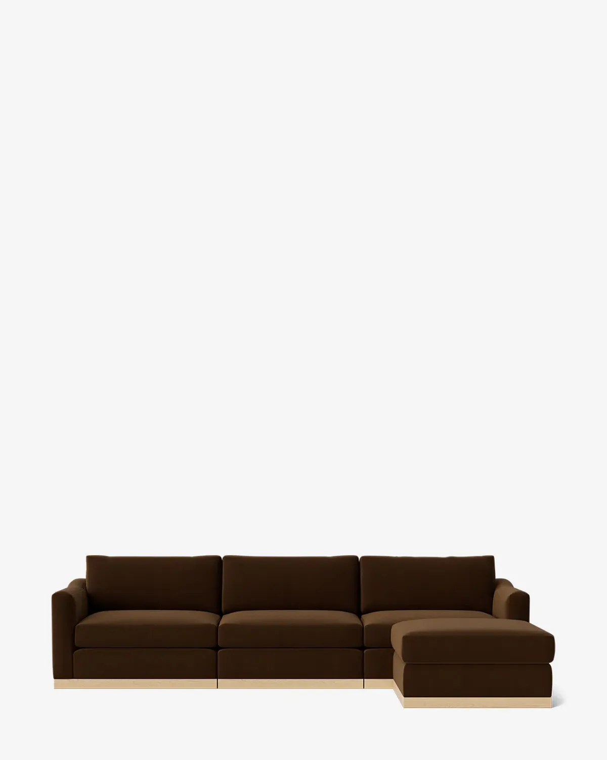 Vernon Modular Sofa with Ottoman Left Chaise - Praline, Velvet product