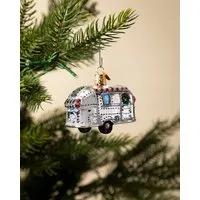 Vintage Trailer Christmas Tree Ornament - Mirrored alternate view