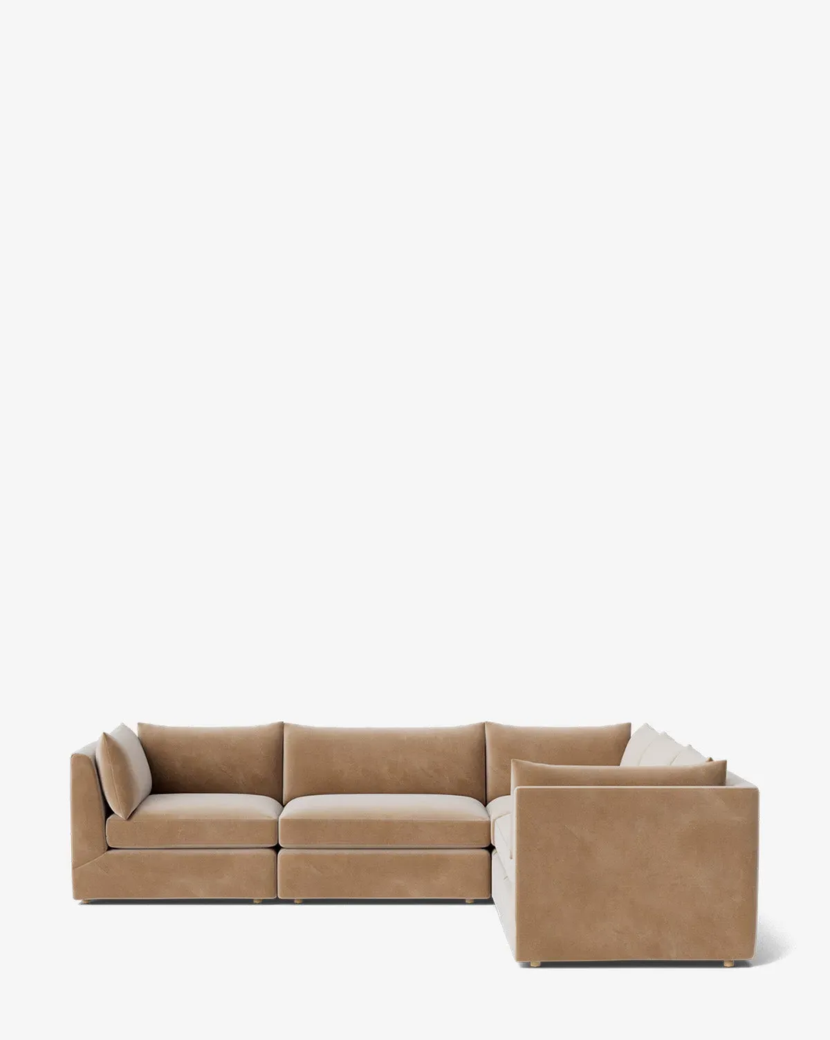 Vivienne L-Shaped Modular Sectional Sofa - Fawn, Velvet product