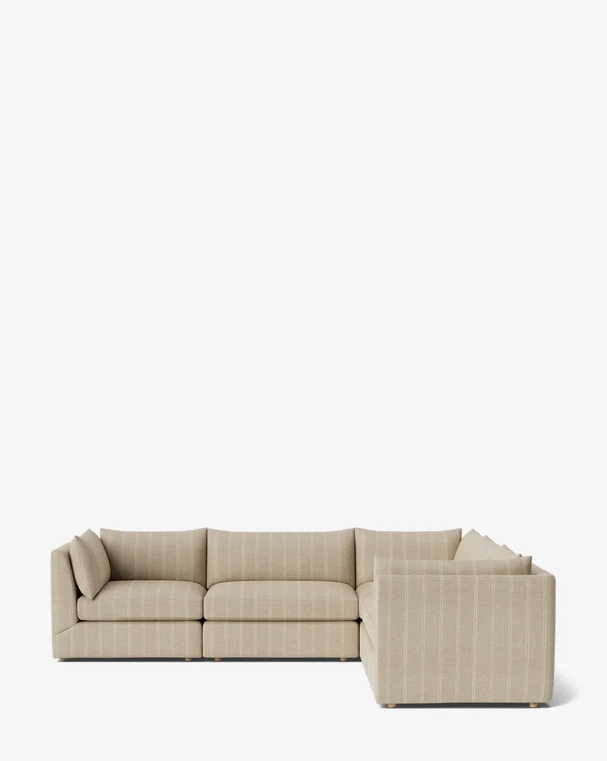 Vivienne Modular L-Shaped Sectional Sofa - Oatmeal Stripe, Linen product