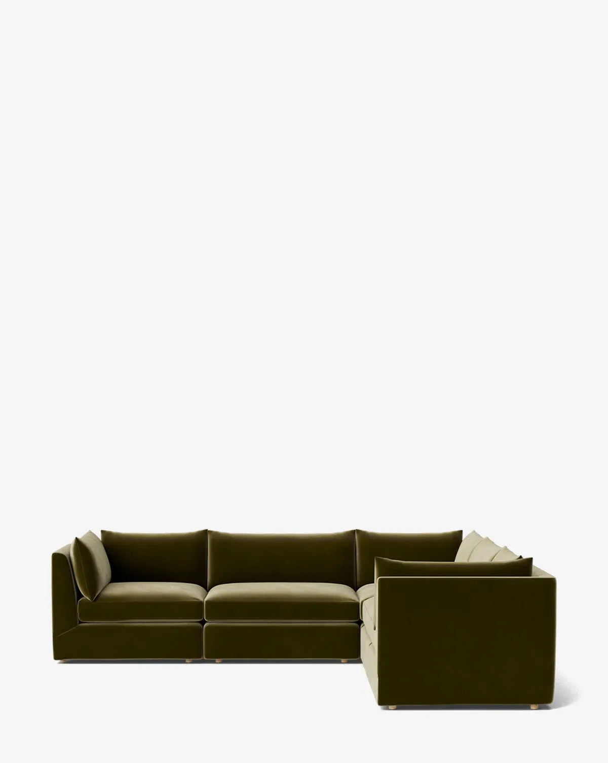 Vivienne Modular L-Shaped Sectional Sofa - Olive, Velvet product