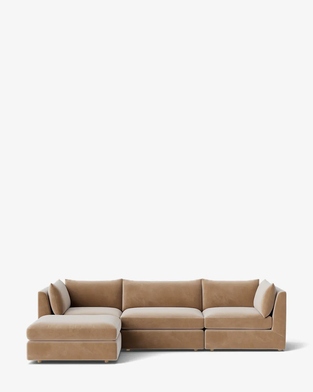 Vivienne Modular Sofa with Ottoman - Fawn, Velvet product