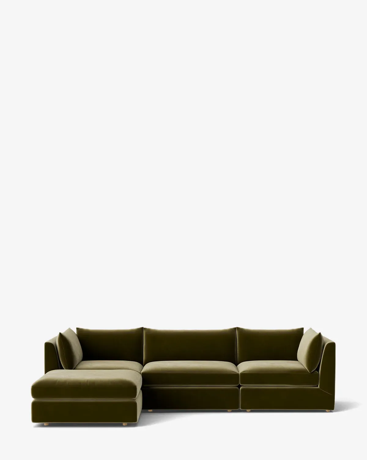 Vivienne Modular Sofa with Ottoman - Olive, Velvet product