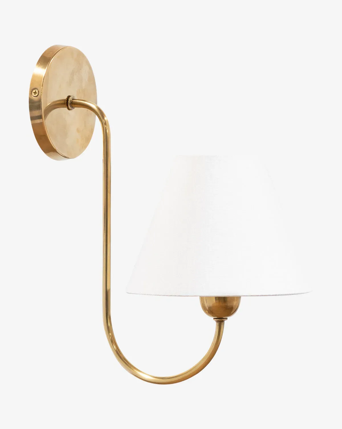 Wainwright Single Swoop Wall Sconce - Brass, Linen product