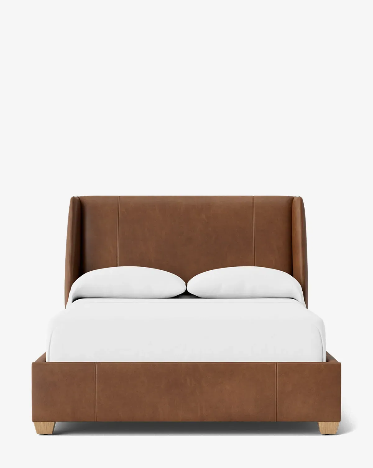 Walt Full Size Bed Low Headboard - Cognac, Leather product