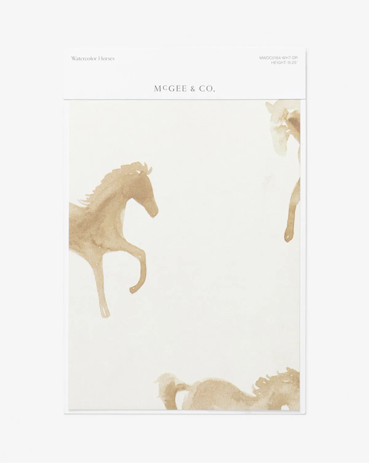 Watercolor Horses Wallpaper Swatch - Taupe product