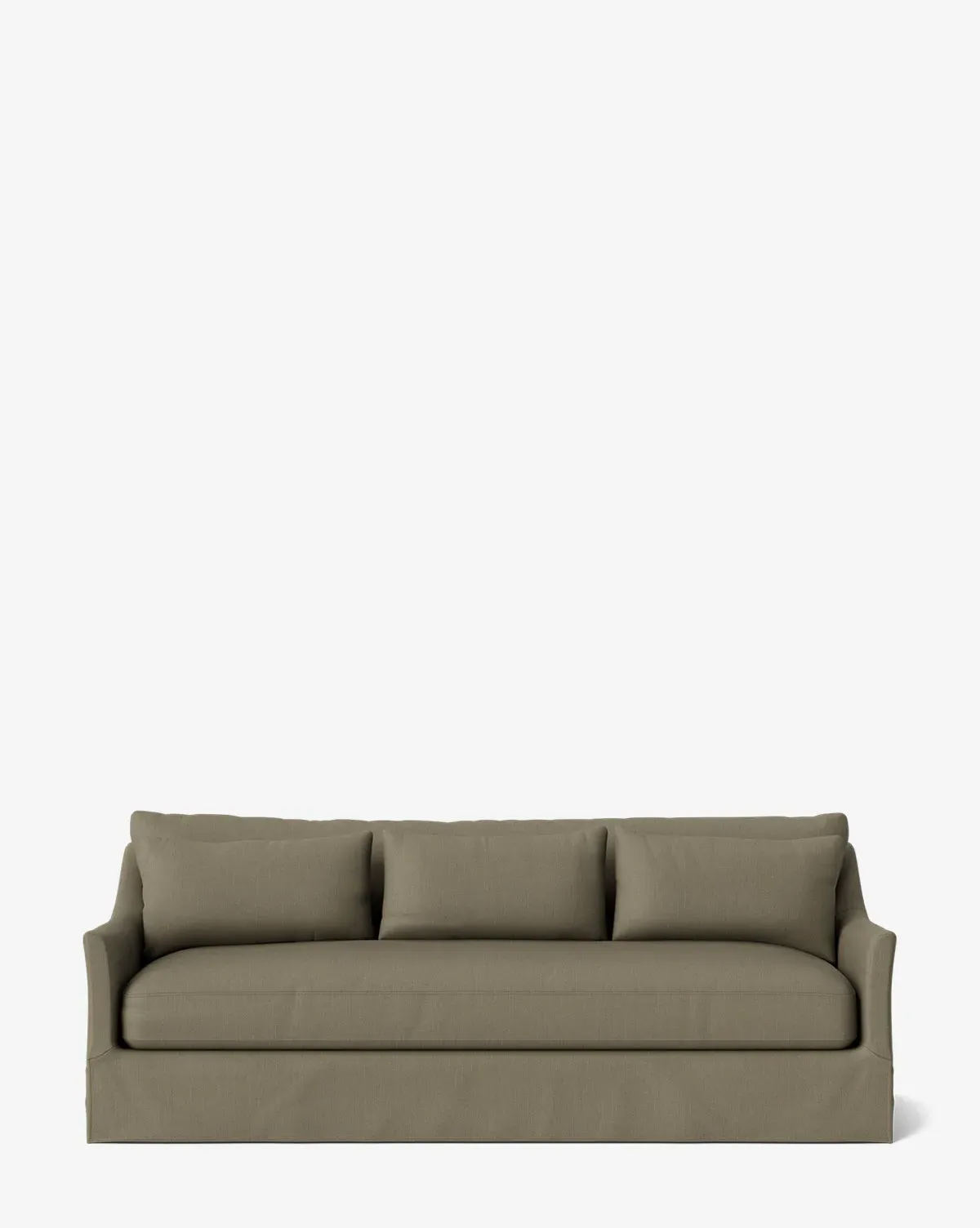 Wilhelmina Deep 3-Seater Slipcover Sofa - Khaki, Belgian Linen product