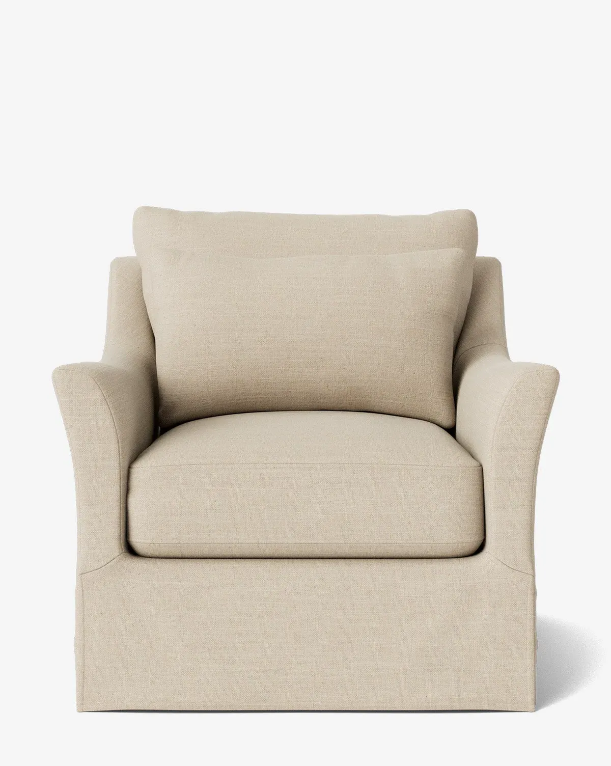 Wilhelmina Slipcover Swivel Lounge Chair - Bisque Linen product