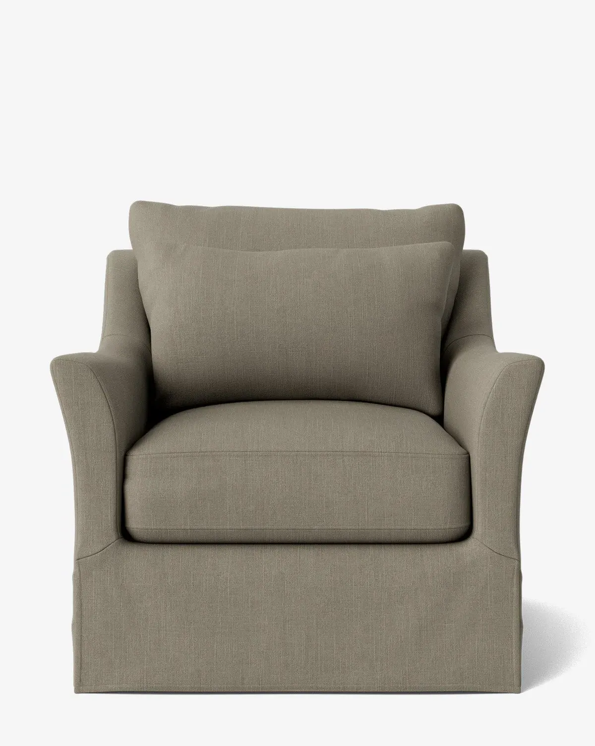 Wilhelmina Slipcover Swivel Lounge Chair - Cement, Belgian Linen product