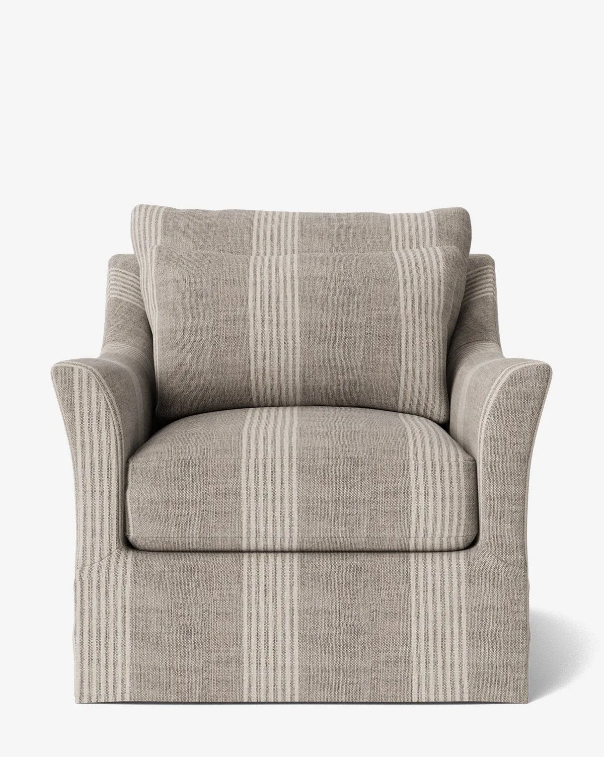 Wilhelmina Slipcover Swivel Lounge Chair - Linen Stripe product