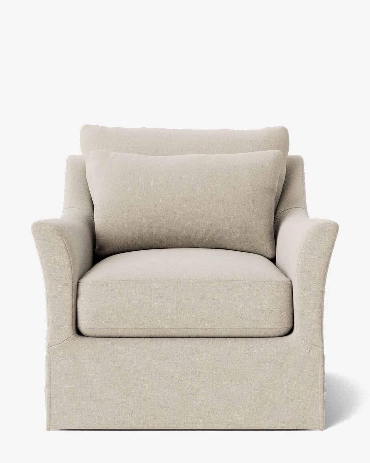 Wilhelmina Slipcover Swivel Lounge Chair - Macadamia Linen product