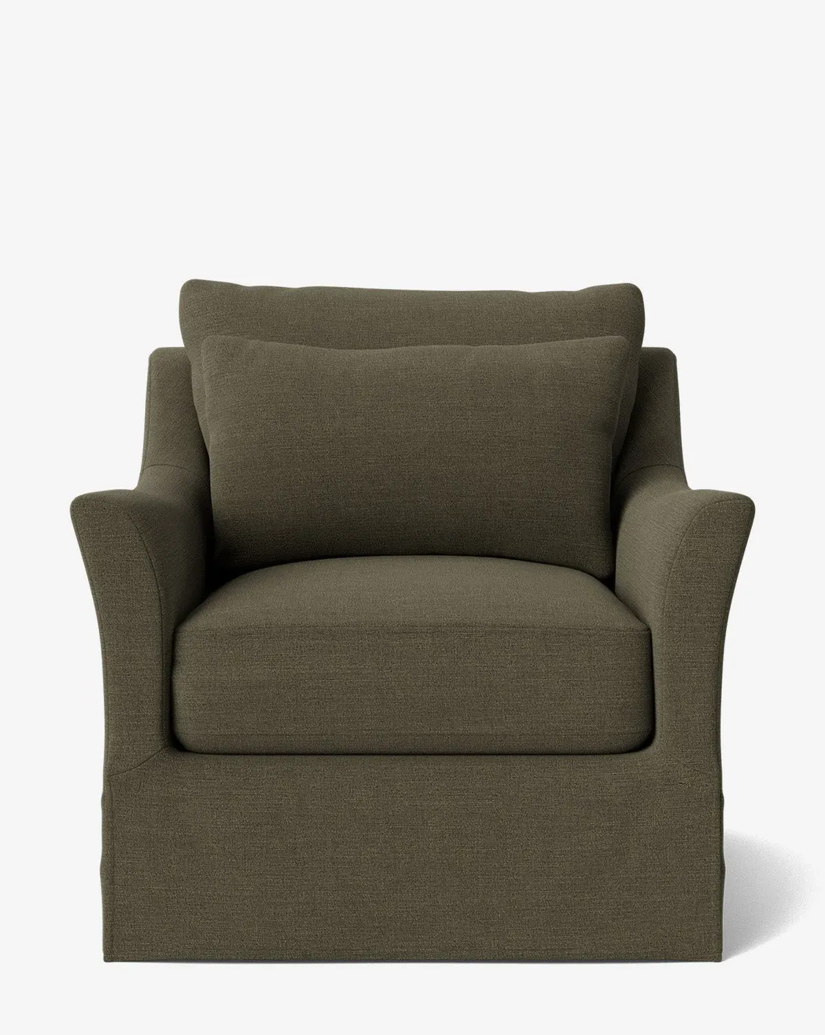 Wilhelmina Slipcover Swivel Lounge Chair - Thyme, Crypton product
