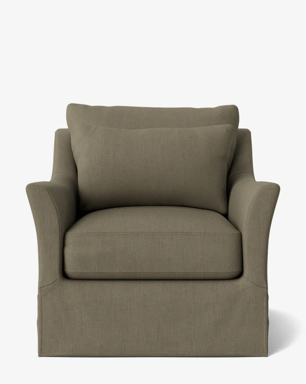 Wilhelmina Swivel Lounge Chair - Khaki, Belgian Linen product
