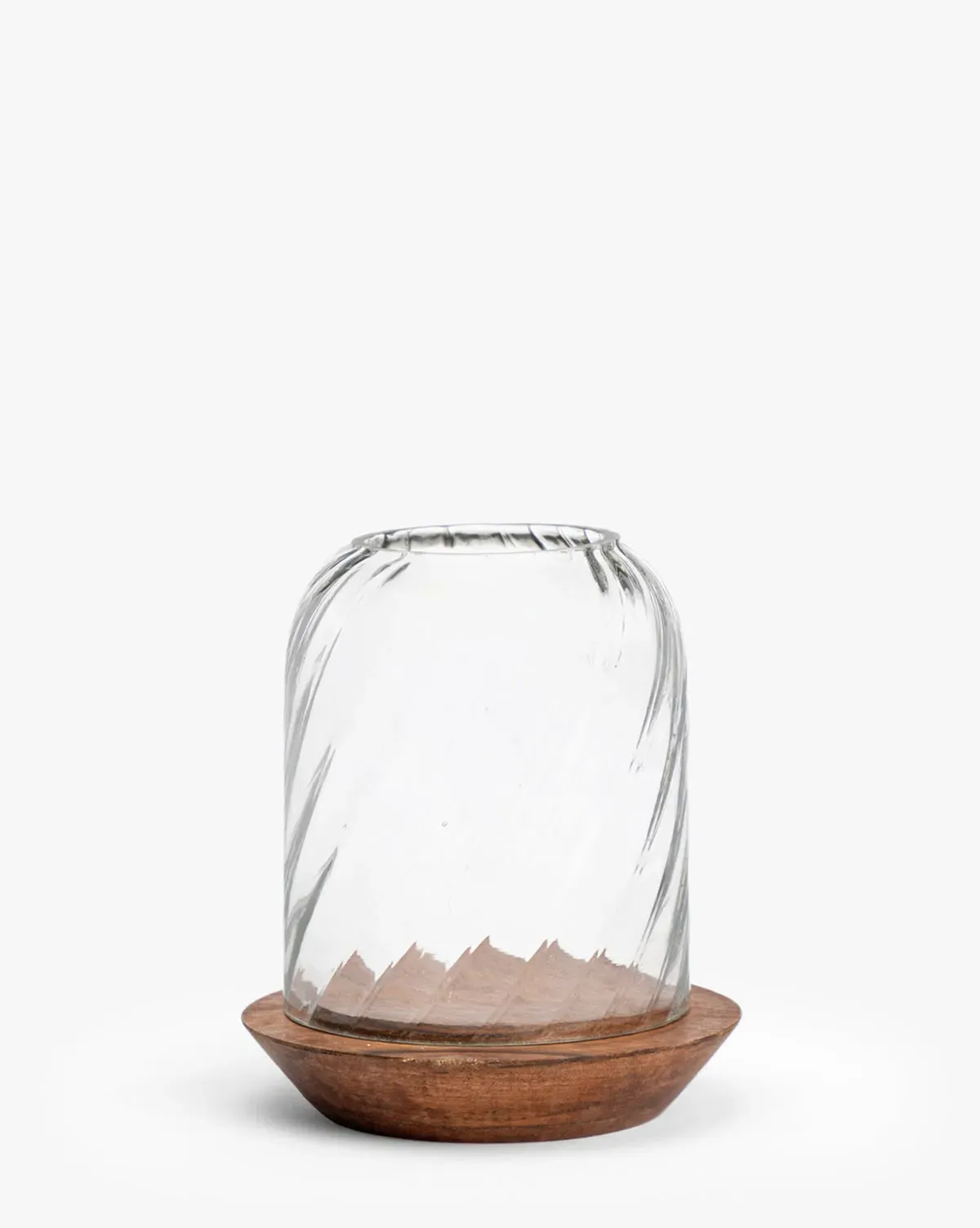 Wood & Glass Hurricane Candle Holder Small product