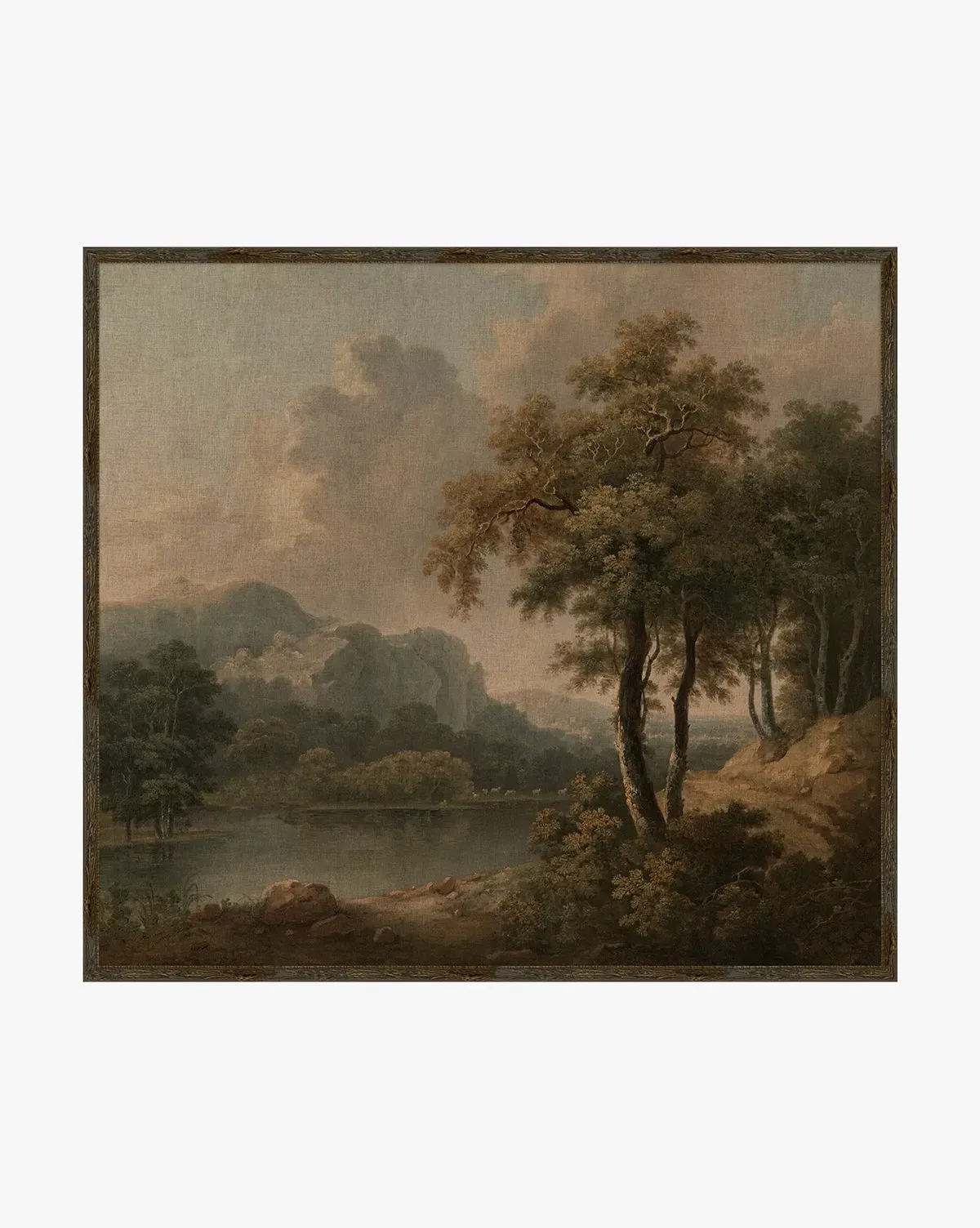 Wooded Lands Large Landscape Print - Antique Olive, Linen product
