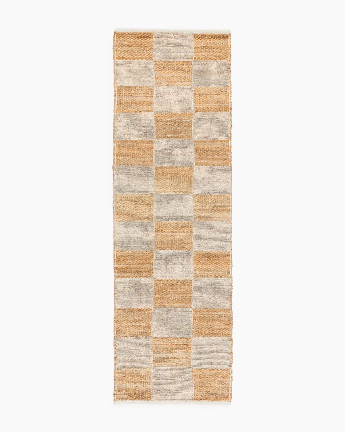 Wool & Jute Handwoven Checkered Runner Rug product