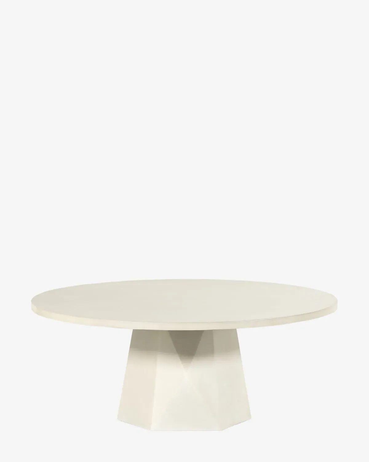 Yale Round Outdoor Coffee Table - White, Concrete product