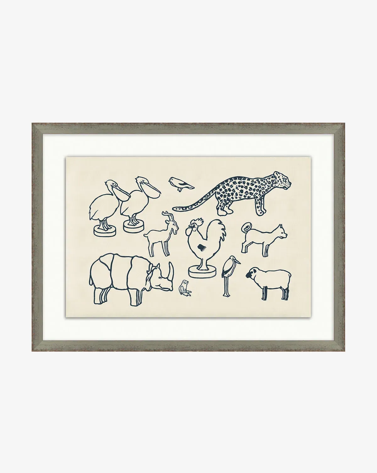Zoo Cut-Outs Framed Giclee Print - Grey product