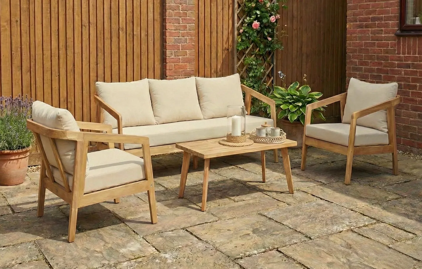 Hadley 5-Seater Garden Sofa and Armchair Set - Eucalyptus product