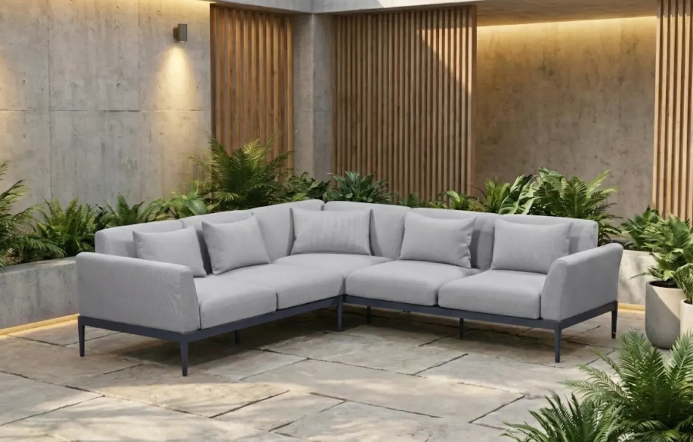 Alta 5-Seater Corner Garden Sofa - Grey, Aluminium product