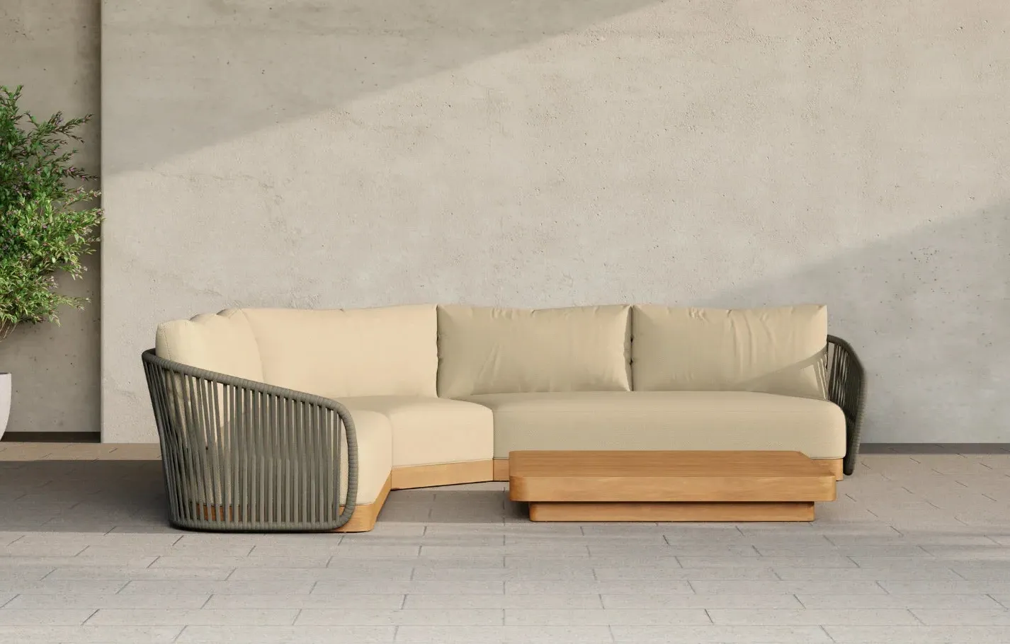 Bayswater 5-Seater Corner Garden Sofa Set - Rope, Eucalyptus product
