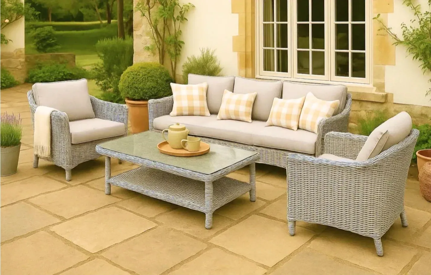 Oxford 5-Seater Rattan Sofa and Armchair Garden Set product