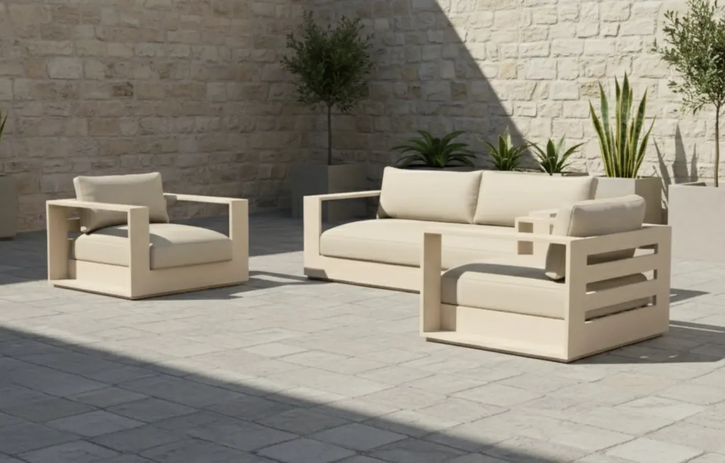 Sloane 5-Seater Garden Sofa and Armchair Set - Aluminium product