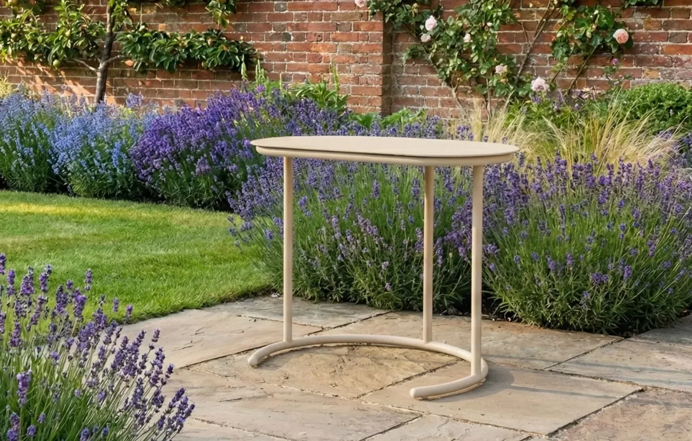 Kiki C-Shaped Garden Side Table - Sand, Aluminium product