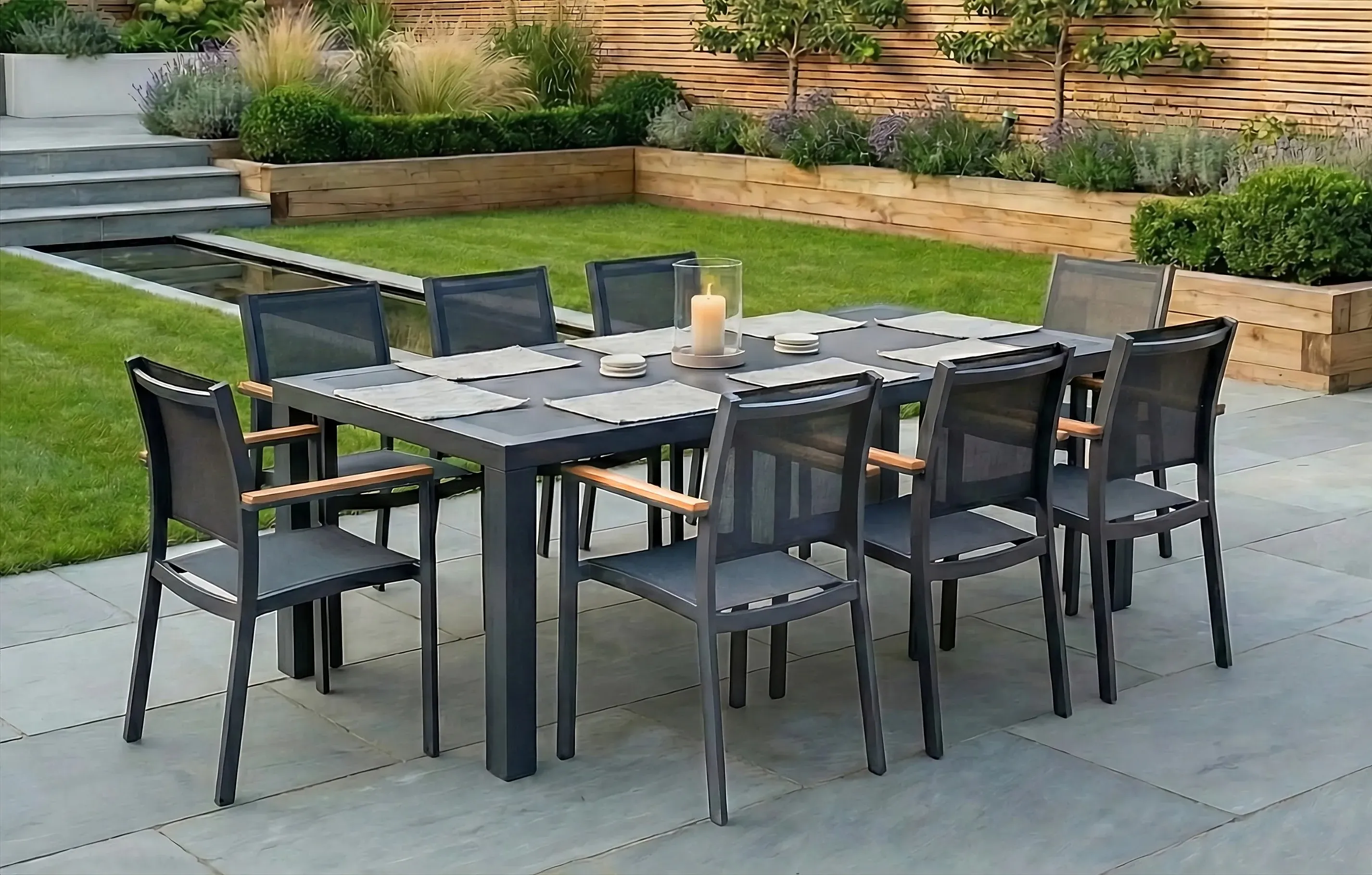 Melbourne 8-Seater Outdoor Dining Set - Aluminium product