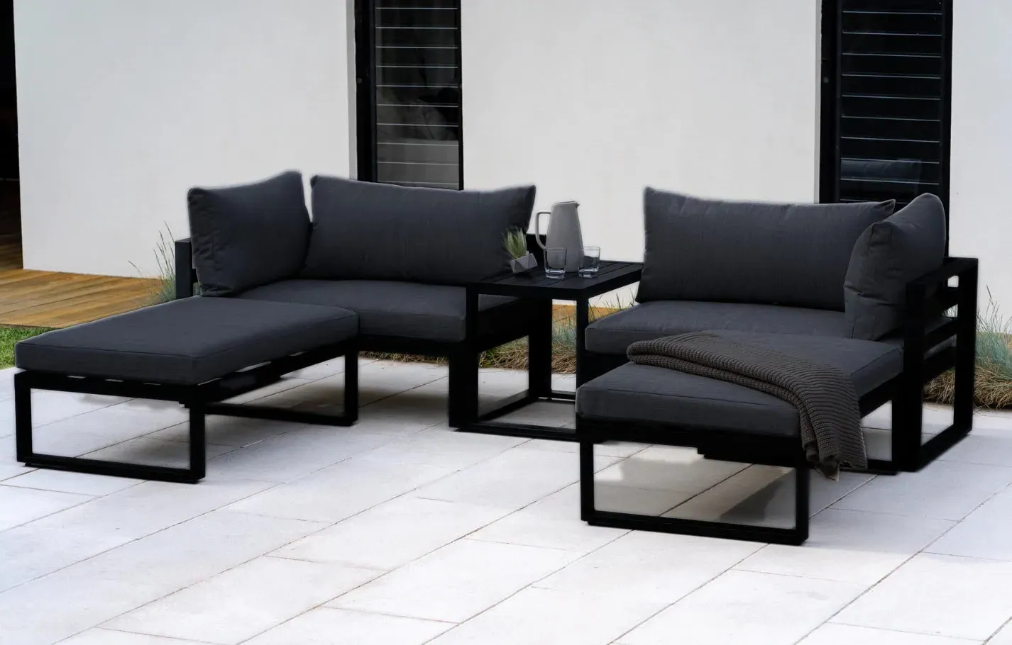 Santorini Modular Lounge Set Replacement Cushions - Black product