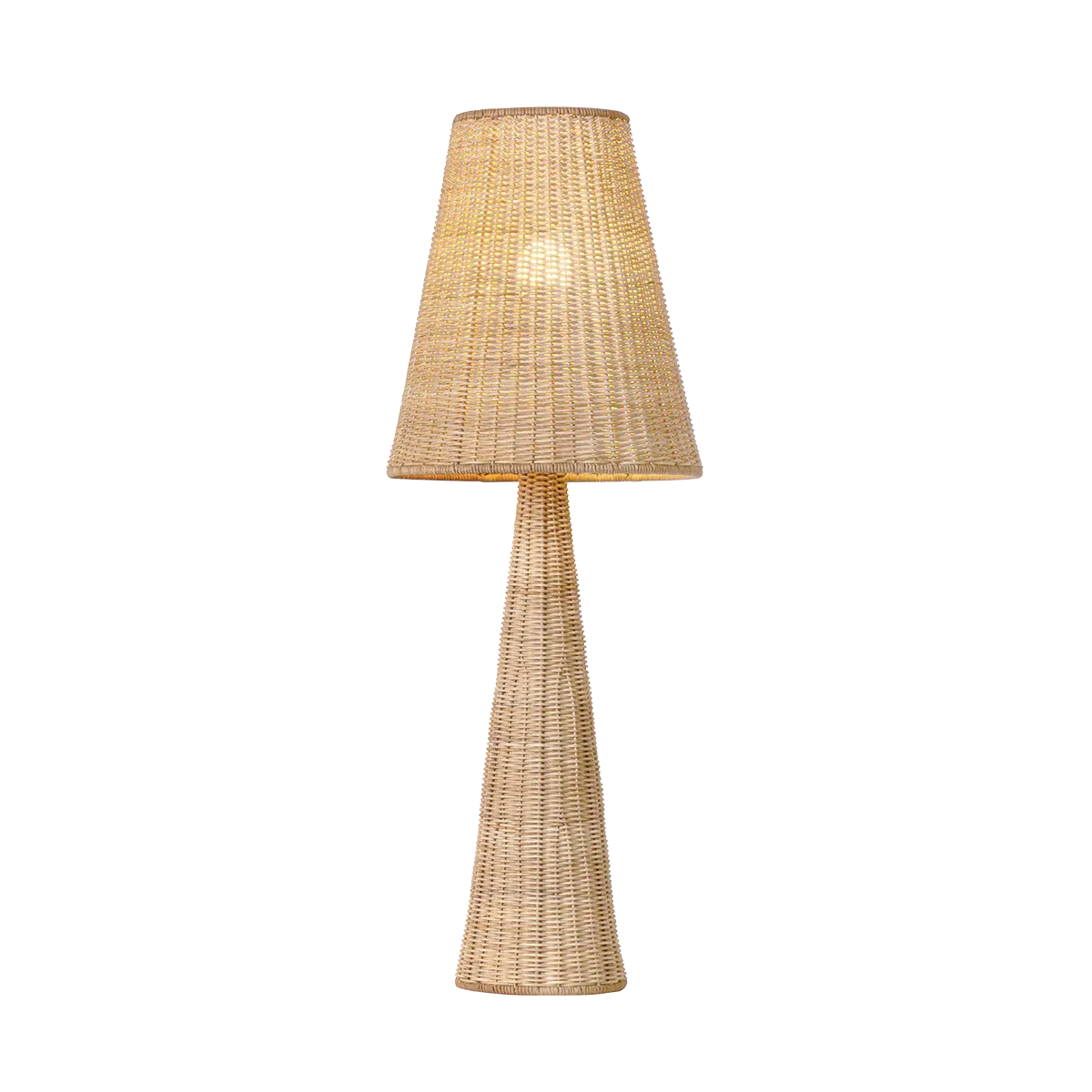 A Fig House Rattan Wicker Table Lamp - Natural, Aged Brass product