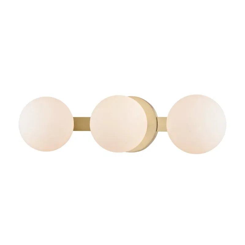 Angora 3-Light Wall Sconce - Aged Brass, Glass product