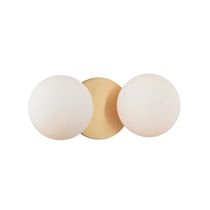 Angora Double Wall Sconce - Aged Brass, Glass product