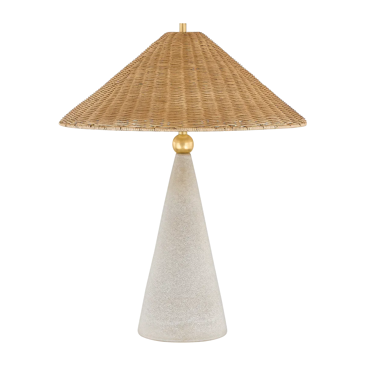 Annie Wicker Rattan Table Lamp - Natural, Aged Brass product