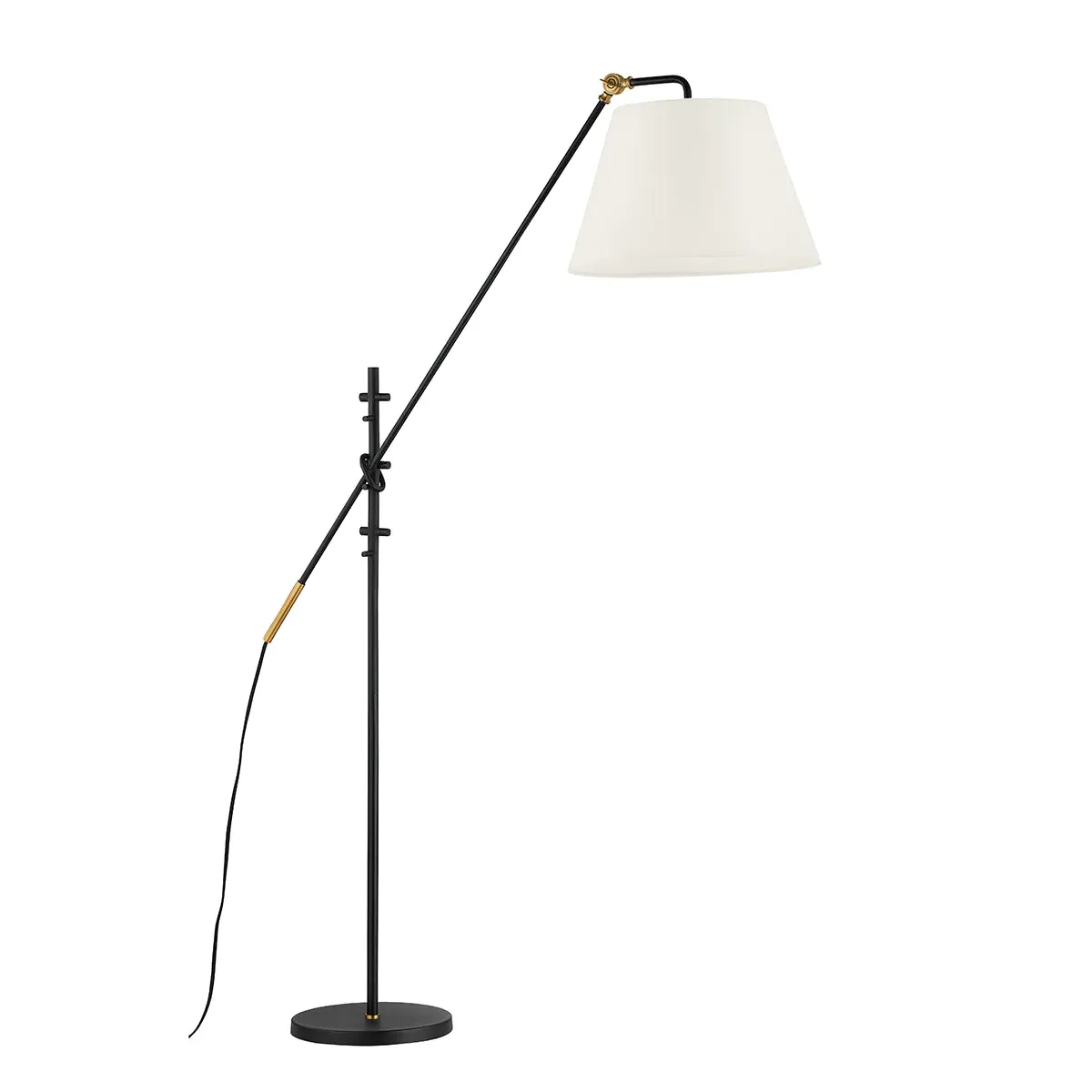 Beatrice Drum Shade Floor Lamp Adjustable - Black, Brass product