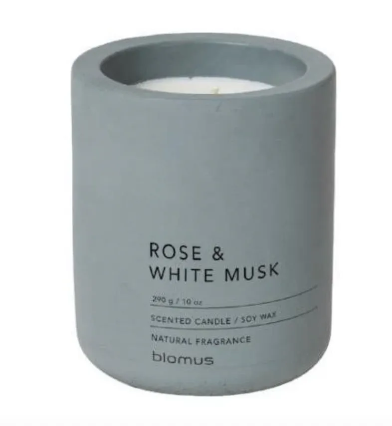blomus FRAGA Rose & White Musk Scented Candle - Concrete product