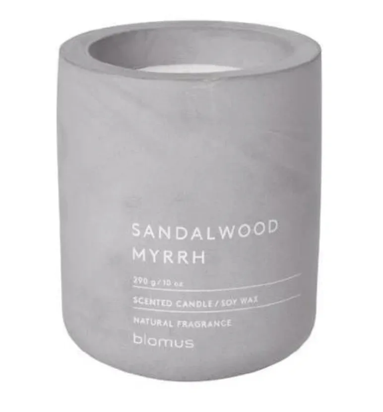 blomus FRAGA Scented Candle - Sandalwood Myrrh, Concrete product
